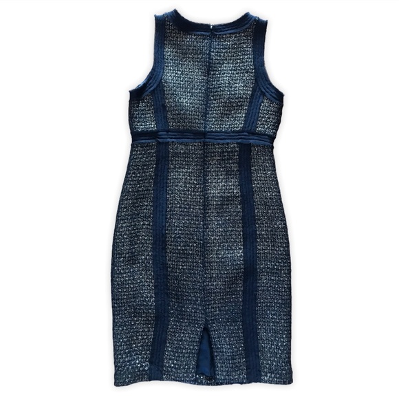 Michael Kors Black and Gold Sleeveless Wool Dress - Picture 3 of 10